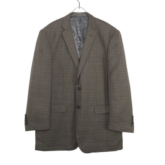 Giorgio Fiorelli Brown Plaid Blazer Jacket 44R - Picture 1 of 10